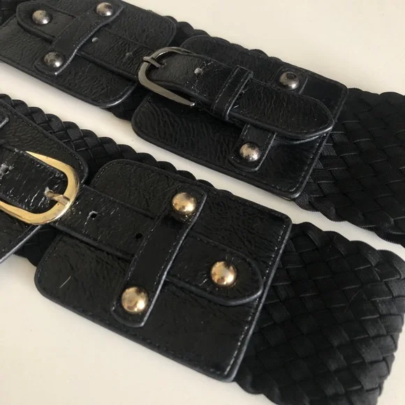 Two Bebe Chic Woven Waist Belts - Picture 2 of 6